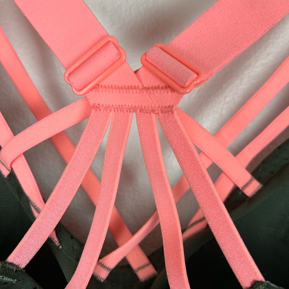 Victoria's Secret VSX Sport Bra Womens 42DD Olive Purple Coral Breathable Active - Picture 7 of 9